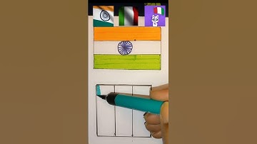 India🇮🇳 Italy🇮🇹 Flag Drawing | #flag #india #indian #italy #shorts