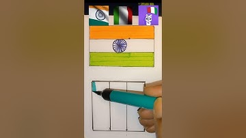 India🇮🇳 Italy🇮🇹 Flag Drawing | #flag #india #indian #italy #shorts