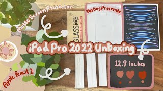 Unboxing iPad Pro 2023 (12.9 inch) + Apple Pencil 2nd Gen + Procreate + Accessories | Singapore