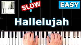 Leonard Cohen - Hallelujah - Piano Tutorial EASY SLOW