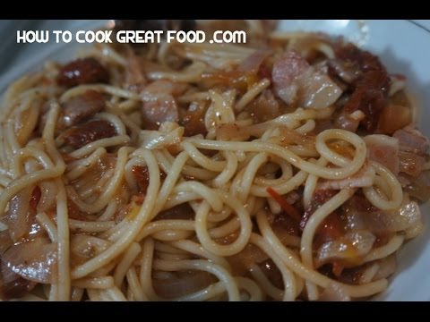 Bacon & Sun Dried Tomato Pasta Recipe - Spaghetti