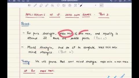 Applications of LP: Zero-Sum Games - Part3