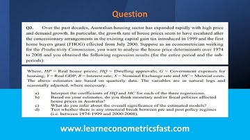 Solved Econometrics Questions And Answers | Structural Break and Overall Significance Test |
