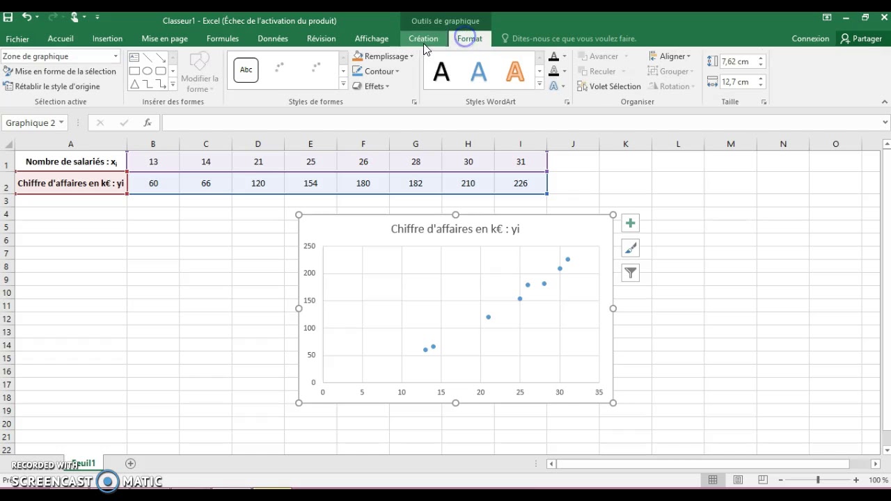 Tutoriel nuage de points avec ajustement affine sous EXCEL - YouTube