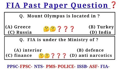 FIA constable past paper McQs| Most Repeated Question|