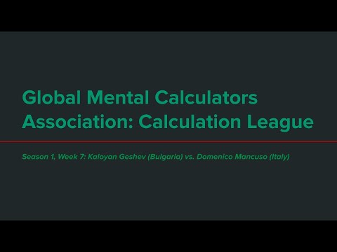 Mental Calculation League Season 1, Week 7 --- Highlighted Match
