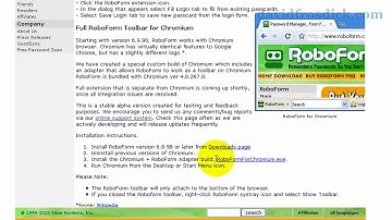 How to use RoboForm with Google Chrome - Chromium
