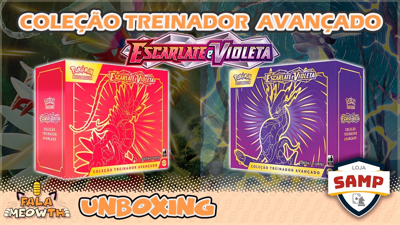 Box Coleção Treinador Avançado Koraidon ou Miraidon Escarlate e Violeta