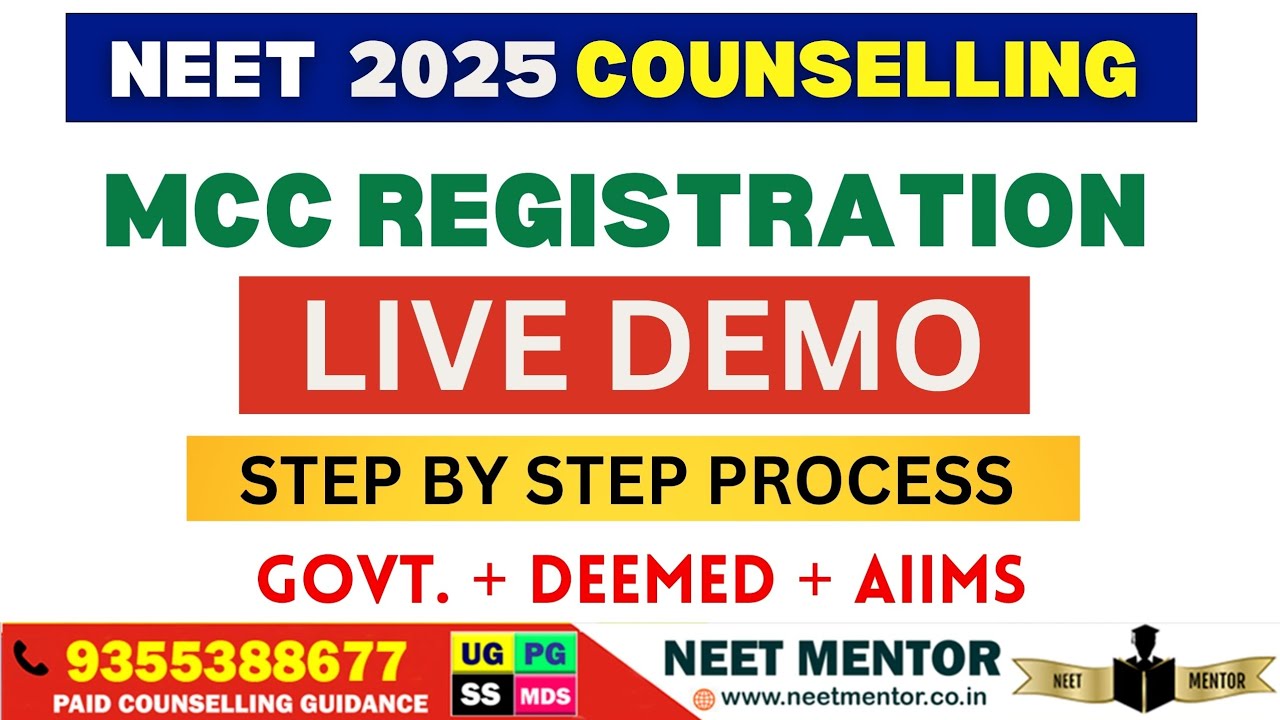 NEET UG 2025 🔥 Step by Step MCC Registration Live Demo 🔥 Government Deemed AIIMS Colleges 🔥Complete