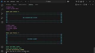 BUS RESERVATION SYSTEM | C++ Console Application