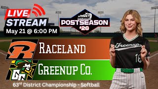LIVE: Greenup County vs Raceland | KY High School Softball 63rd District Championship