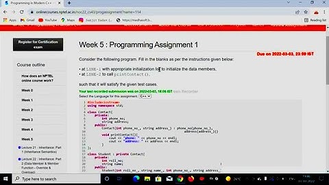 NPTEL | PROGRAMMING IN MODERN C++ | WEEK5:ASSIGNMENT 1,2,3 | QUESTION-ANSWER | ISMART SANJIT | IIT