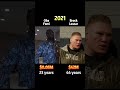 stepped all over him! oba femi crushes Brock Lesnar, they're huge net worth#celebrity#shorts#viral