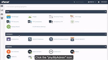 cPanel MySQL Tools - Managing Databases using phpMyAdmin