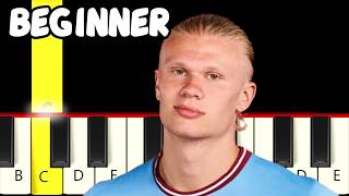 Haaland Song Ha Ha Ha - Fast And Slow Easy Piano Tutorial Melody Only - Beginner