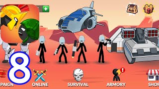 Stickman History Battle - Walkthrough Gameplay Cyberpunk All Levels 49-56 [Part 8] screenshot 4