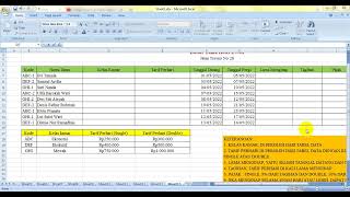 Latihan Soal Excel DAFTAR TAMU HOTEL Menggunakan rumus Vlookup dan IF