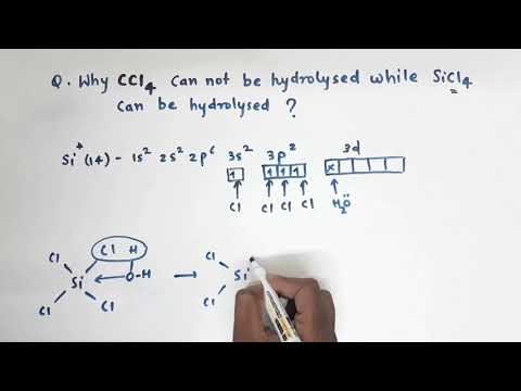(Class-11 P-Block)Q. Why SiCl4 can be hydrolysed easily whereas CCl4 is not?