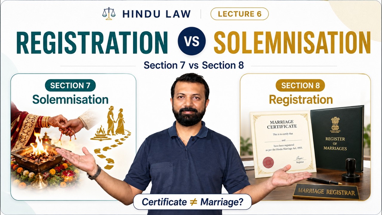 Registration of Hindu Marriages - Hindu Law Lecture 6