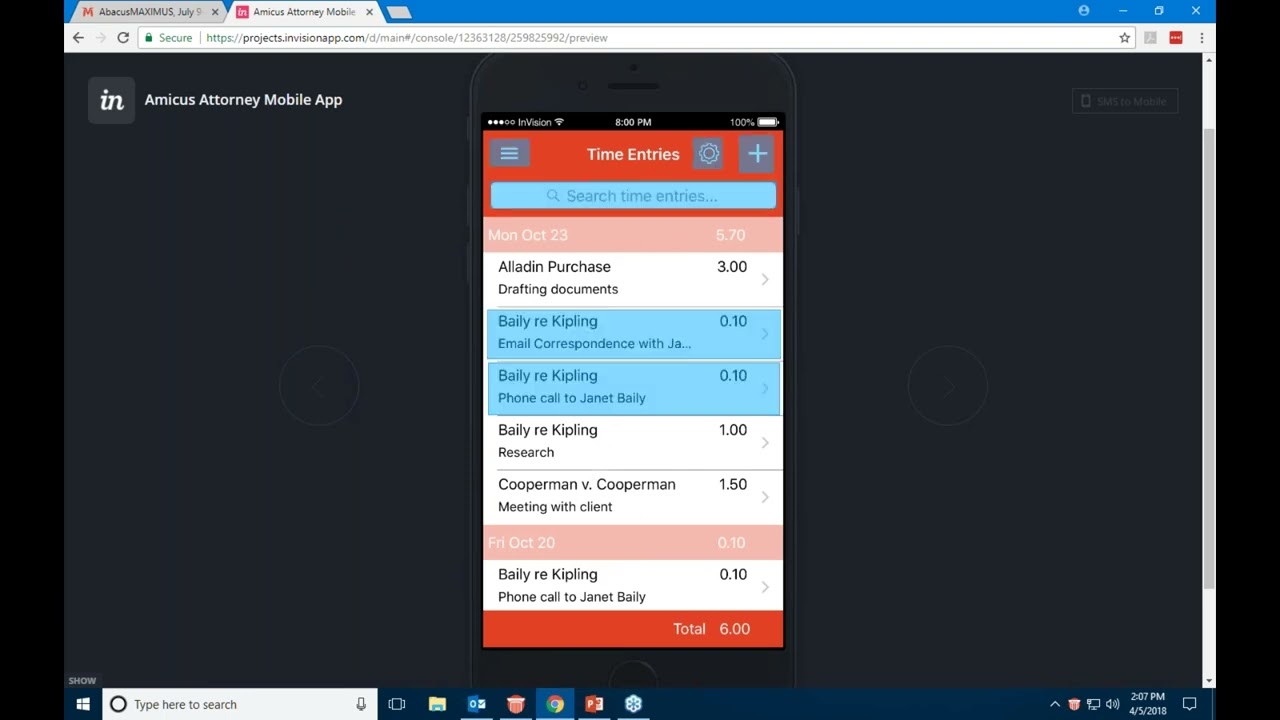 Using the new Amicus Attorney Mobile App