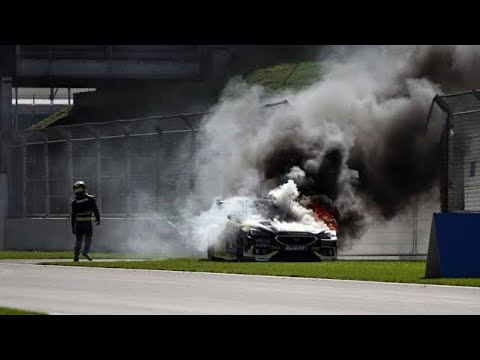 نجا نيكولاس هاميلتون شقيق لويس هاميلتون من حريق مرعب في سيارته في سيلفرستون