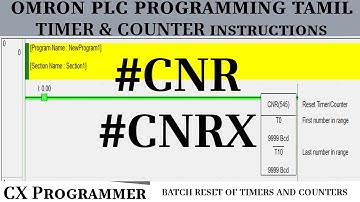 Omron PLC Programming In Tamil #11 Batch Reset Of TIMERS AND COUNTERS (CNR,CNRX)
