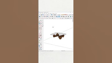 Glass and Wood Sculptural Coffee Table #sketchup #3ddesign #shorts #sketchup_core