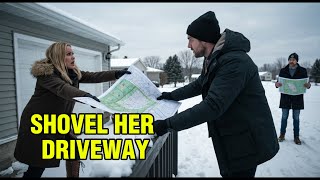 Karen demanded I shovel her driveway during snowstorm -- property line map was PERFECT response