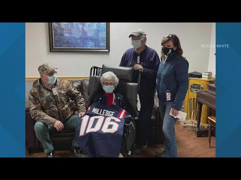 Maine woman, dubbed 'world's oldest Patriots fan,' gifted personalized jersey for her birthday