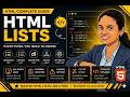 HTML List Tags Complete Guide 🔥 | UL OL LI DL Explained in Telugu