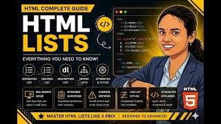 HTML List Tags Complete Guide 🔥 | UL OL LI DL Explained in Telugu