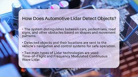 How Does Automotive Lidar Detect Objects? - Talking Tech Trends