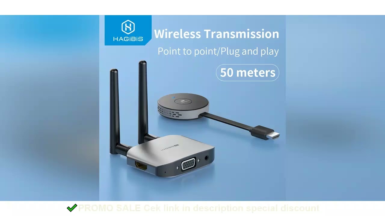 Hagibis Wireless HDMI-compatible Video Transmitter & Receiver Extender Display Adapter Dongle for TV