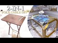 Watch Me TRANSFORM A BASIC Fold Table Into a 2-in-1 LARGE Coffee Table/ Console Table