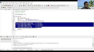 Aplikasi input dan Output Variabel dan Tipe Data di Dev C++