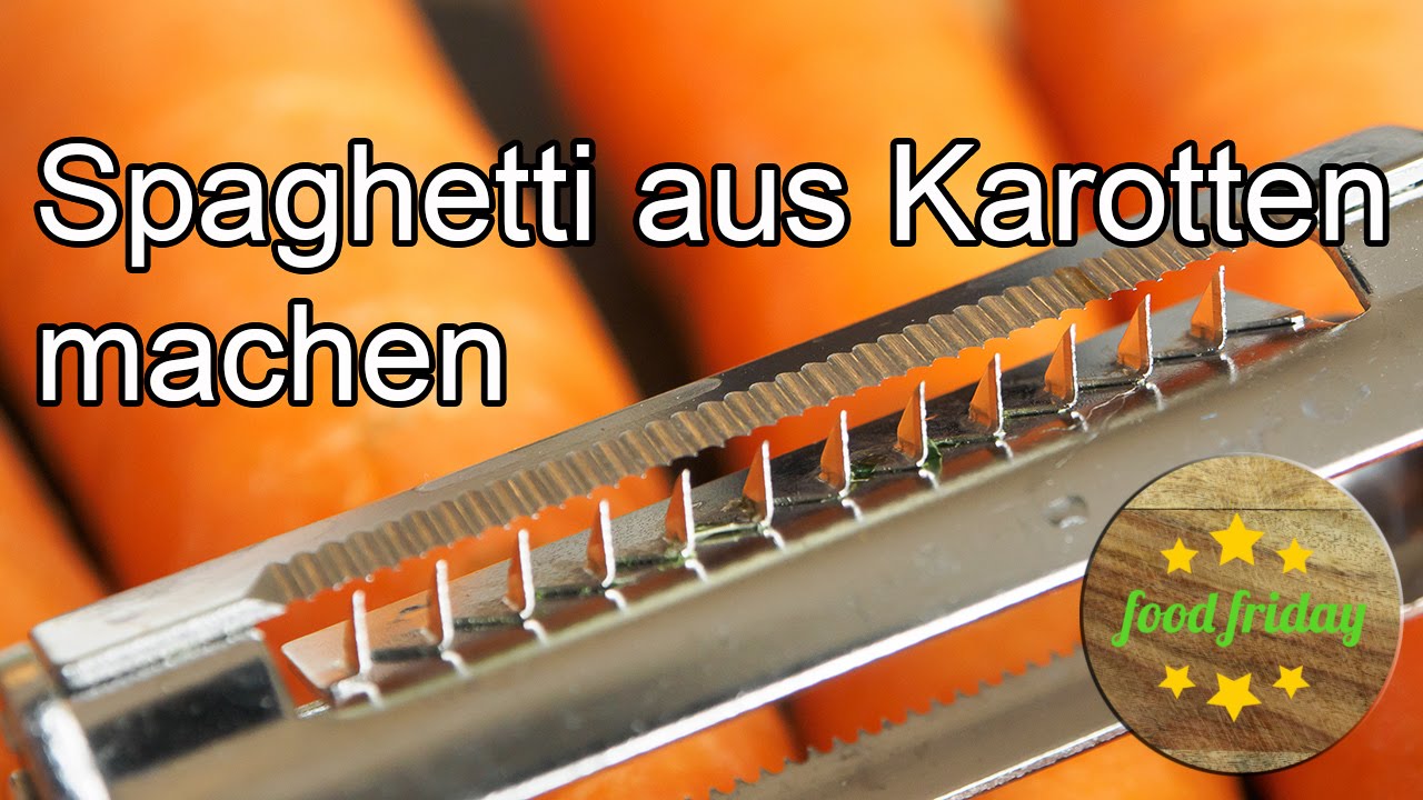 Karotten-Spaghetti mit dem Julienne Schneider zubereiten