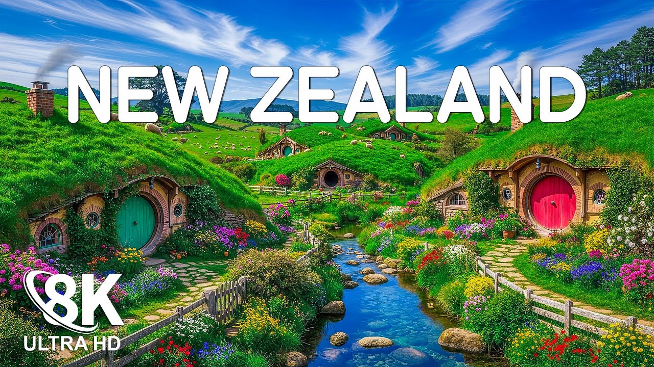 New Zealand 8K UHD | Majestic Mountains, Crystal Lakes & Untouched Nature with Calming Music
