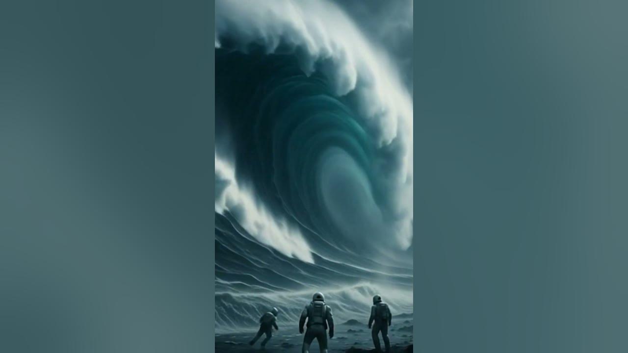 A towering wave rises from the ocean 🌊⚠️ #Interstellar #shorts