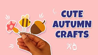 DIY Fall-Themed Paper Bookmarks | Easy Handmade Craft Tutorial 🍄🐝🍂