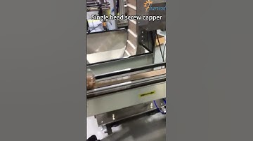 #Automatic single head #linear #screw plastic can #servo #capping machine with cap elevator #shorts