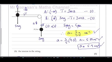 6677/01, (Edexcel),  GCE,  M1, JUNE 2013, Q8, Dynamics -  Pulleys & Connected Particles