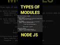 Types of modules in nodejs #shorts  #viral #mernstack #jobs #softwareengineer #nodejs #react