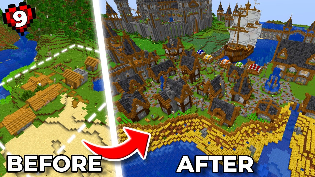 I Transformed a VILLAGE in Minecraft Hardcore! - YouTube