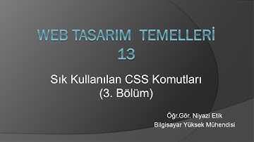 Web Tasarım Temelleri 13 - Sık Kullanılan CSS Komutları 3. Bölüm - Linkler ve Yazı Fontları