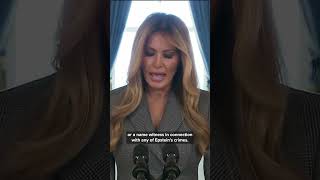 First Lady Melania Trump says online images of her with Epstein are fake