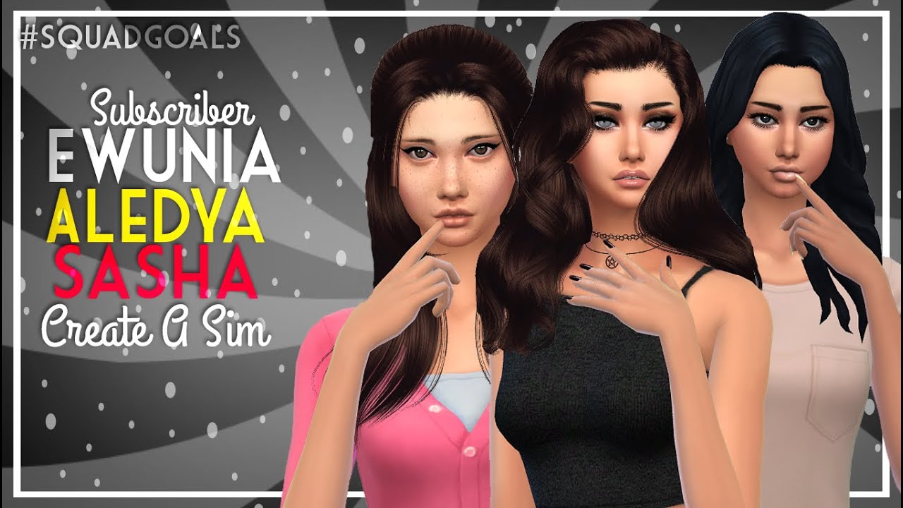 Subscriber Squad Create A Sim Ewunia, Sasha, Aledya YouTube