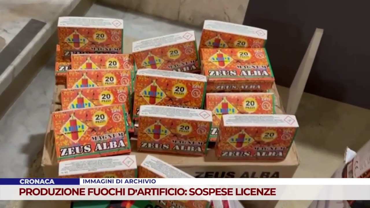 CRONACA. PRODUZIONE FUOCHI D’ARTIFICIO: SOSPESE DUE LICENZE
