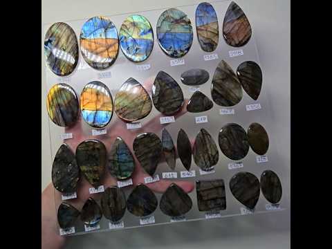 Лабрадор кабошон, двостороння вставка для створення прикрас натуральний ювелірний камінь, видео 2