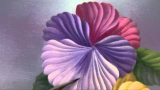 How to Paint Pansies with strokework by Sue Pruett