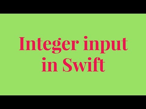 how to Integer input in swift programming